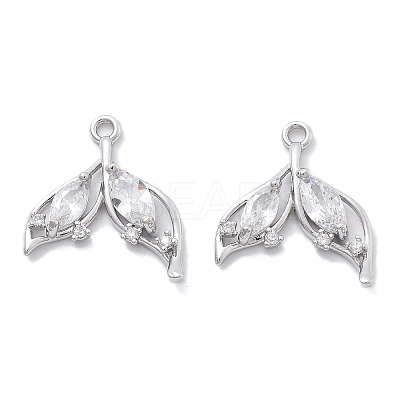Brass Micro Pave Cubic Zirconia Pendants KK-B134-39S-1