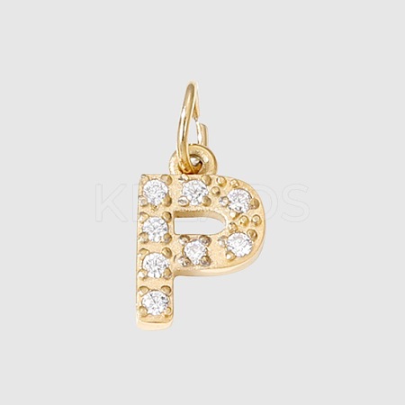 Stainless Steel Cubic Zirconia Pendants with Jump Rings X-FIND-PW0024-08P-1