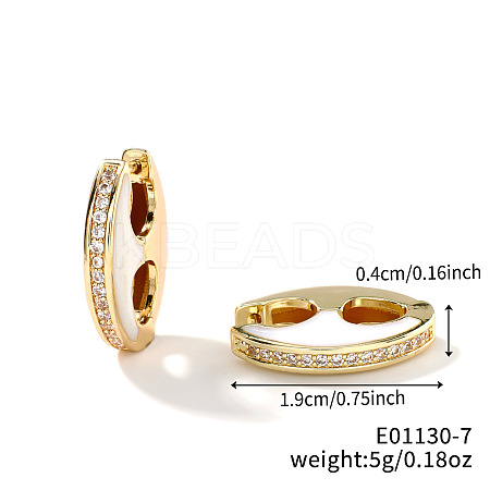 Retro Brass Enamel Hoop Earrings FC5314-6-1