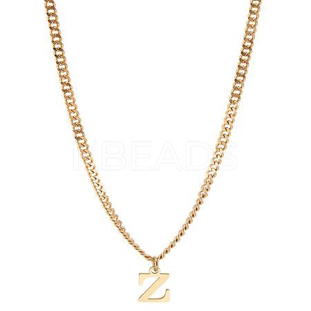 1Pc 304 Stainless Steel Letter Pendant Necklaces NJEW-LP0001-33Z-G-1