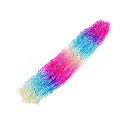 Gradient Color Baking Paint Glass Bead Strands DGLA-A039-T4mm-A08-1