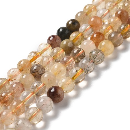 Natural Rutilated Quartz Beads Strands G-B029-B02-03-1