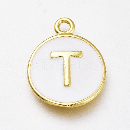Brass Enamel Pendants KK-H103-01T-G-1