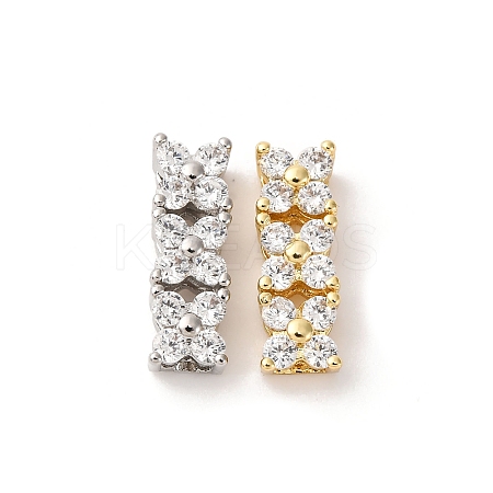 Eco-Friendly Brass Micro Pave Cubic Zirconia Rectangle Pendants ZIRC-M087-10-NR-1-1