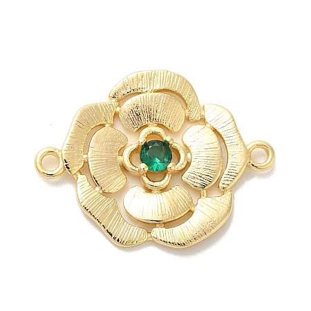 Brass Pave Glass Connector Charms KK-Z073-32G-04-1