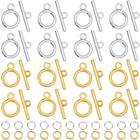 60Pcs 2 Colors Tibetan Style Alloy Toggle Clasps FIND-SP0001-24-1