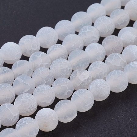Natural Crackle Agate Beads Strands G-G055-8mm-5-1