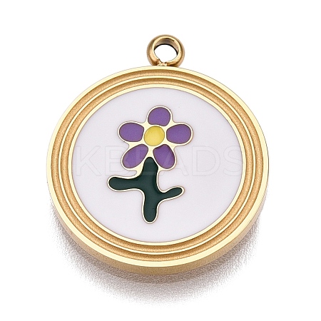 304 Stainless Steel Enamel Pendants STAS-L022-177A-G-1
