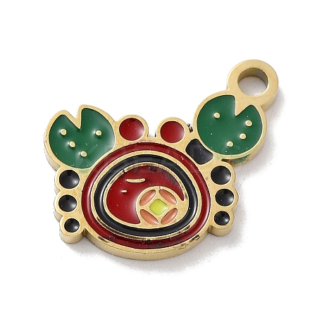 Ion Plating(IP) 304 Stainless Steel Enamel Charms STAS-P339-18G-01-1