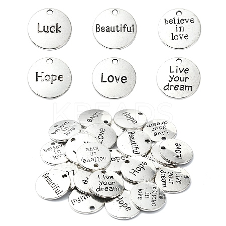 30Pcs 6 Styles Tibetan Style Alloy Pendants FIND-YW0004-86-1