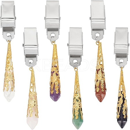 Faceted Acrylic Rondelle Beaded Credit Card Clip Puller AJEW-PH01535-1