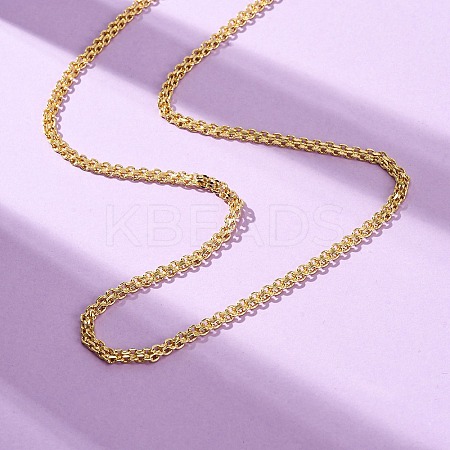 3MM Brass Double Cable Chain Necklaces NJEW-C094-02G-1
