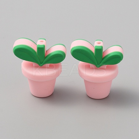 Leaf Pot Food Grade Eco-Friendly Silicone Beads LS-SIL-WH0014-18J-1