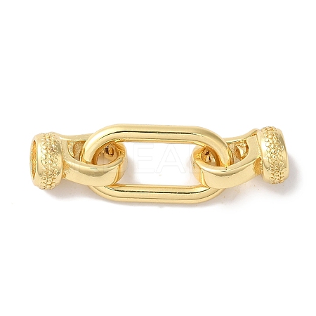Rectangle Rack Plating Brass Fold Over Clasps KK-A225-01A-G-1