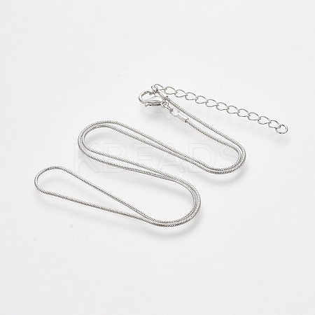 Brass Round Snake Chain Necklace Making X-MAK-T006-11A-P-1