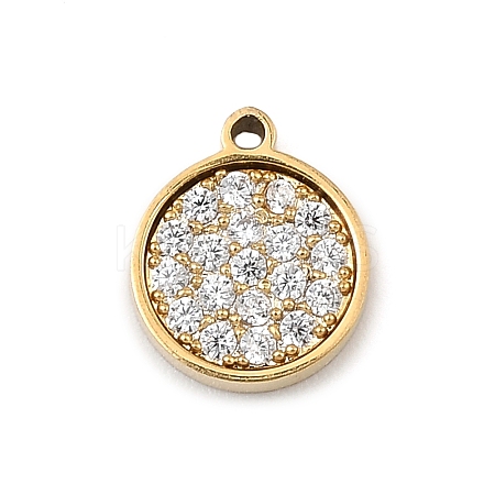 304 Stainless Steel Micro Pave Cubic Zirconia Charms LS-STAS-I356-04G-01-1