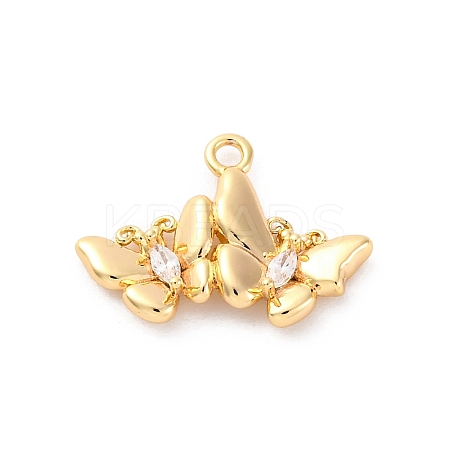 Brass Crystal Rhinestone Pendants KK-E793-04G-1