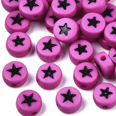Opaque Acrylic Beads MACR-N008-32B-1
