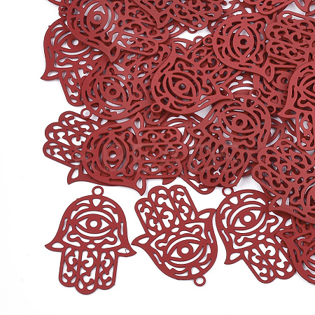 430 Stainless Steel Filigree Pendants LS-X-STAS-T042-15C-1