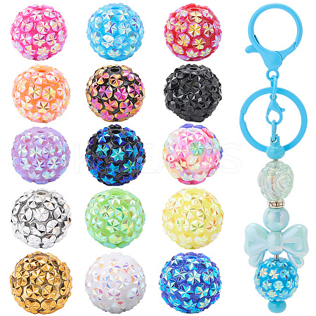30Pcs 15 Colors Opaque Acrylic Beads OACR-SC0002-14-1