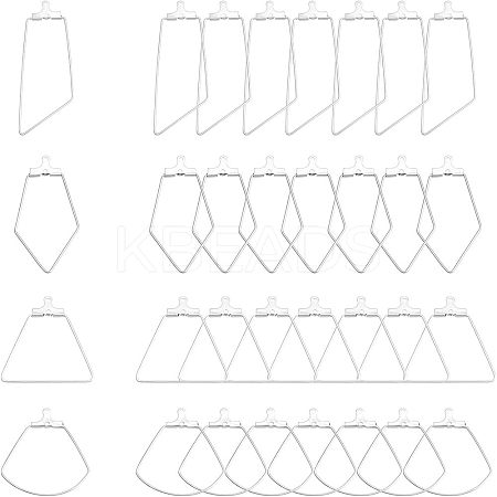 48 Pcs 4 Styles 304 Stainless Steel Pendants STAS-UN0022-08P-1