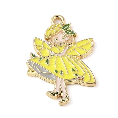Golden Plated Alloy Eanaml Pendants PALLOY-S184-04G-C-1