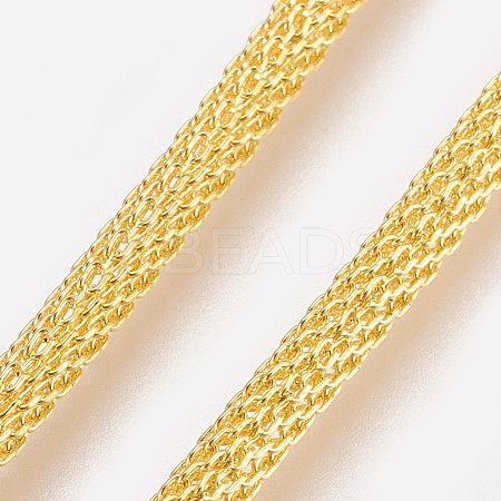 Rack Plating Brass Mesh Chain Necklaces Making NJEW-O101-12G-1