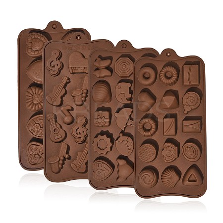 4Pcs 4 Styles Chocolate DIY Silicone Mold DIY-CJ0006-33-1