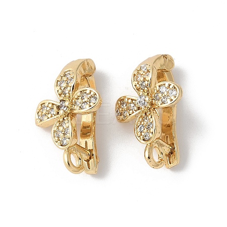 Brass Micro Pave Cubic Zirconia Pendants Bails KK-D324-40G-1
