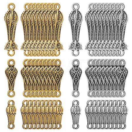 60Pcs 6 Styles Tibetan Style Zinc Alloy Connector Charms FIND-FH0009-83-1