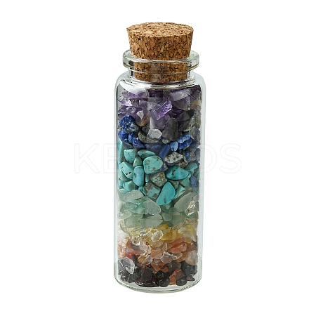 Glass Wishing Bottle Decoration AJEW-JD00012-02-1