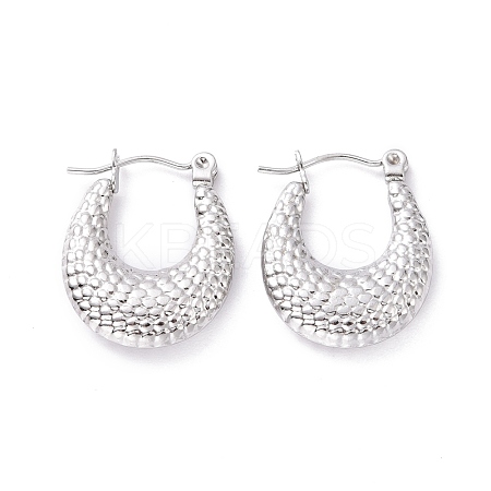 Non-Tarnish 304 Stainless Steel Chunky Crescent Moon Hoop Earrings for Women EJEW-G293-24P-1