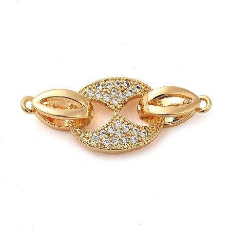 Brass Micro Pave Clear Cubic Zirconia Fold Over Clasps KK-M270-07G-1
