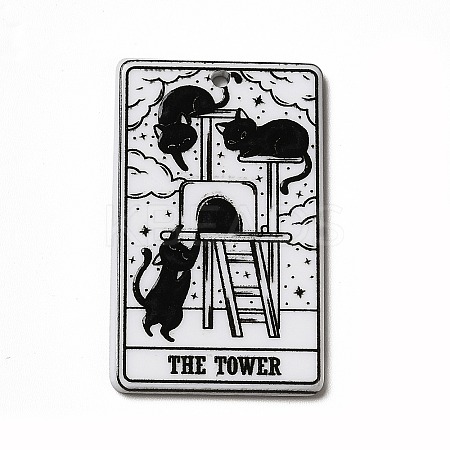 Tarot Theme Printed Acrylic Pendants MACR-G061-04P-1