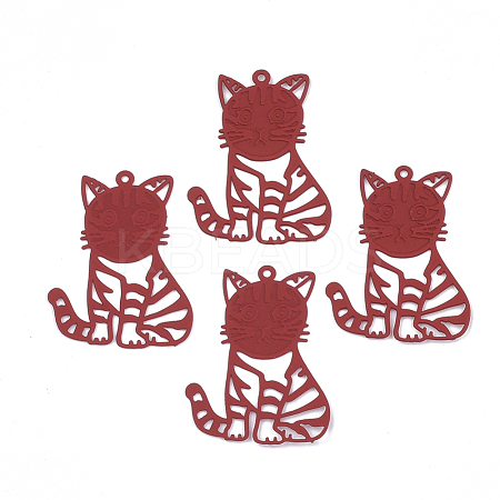 430 Stainless Steel Kitten Pendants STAS-S108-18D-1