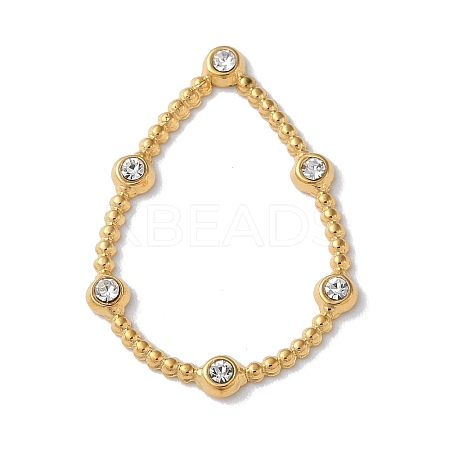 Golden 304 Stainless Steel Rhinestonet Pendants STAS-Q312-02C-G-1