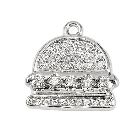 Brass Micro Pave Clear Cubic Zirconia Pendants LS-KK-L238-16P-1