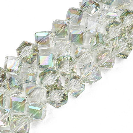 Electroplate Transparent Glass Beads Strands EGLA-N002-29-C03-1