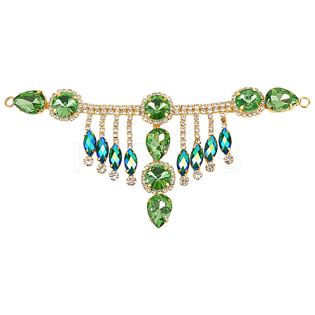 1Pc Flower Brass Rhinestone Ornament Accessories OHAR-FG0001-03-1