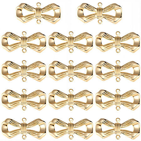 14Pcs Brass Bowknot Connector Charms KK-BBC0021-74-1