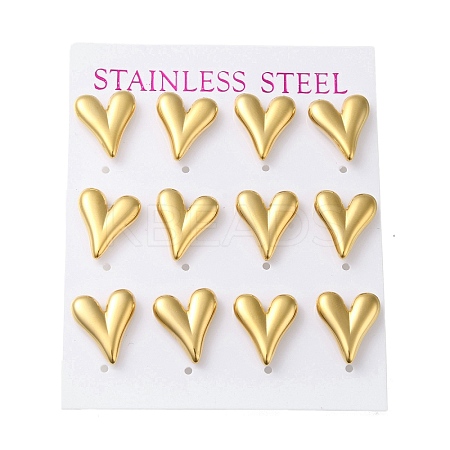 PVD Vacuum Plating 304 Stainless Steel Stud Earring EJEW-C099-04G-1