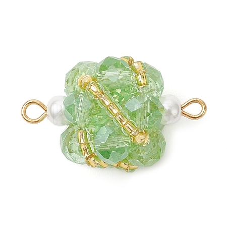 Glass Beaded Round Sphere Links PALLOY-MZ00874-02-1