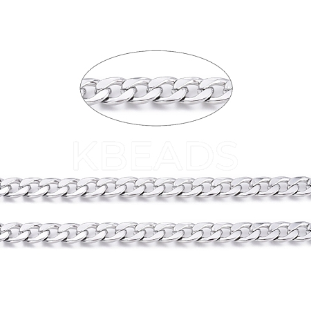 304 Stainless Steel Cuban Link Chains CHS-D032-02P-1