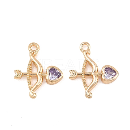 Brass Pave Cubic Zirconia Pendants KK-L261-18G-01-1