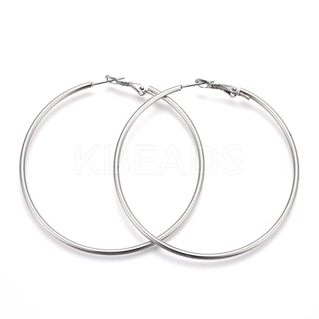 Tarnish Resistant 201 Stainless Steel Hoop Earrings EJEW-F188-24P-D-1