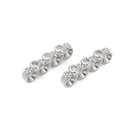 Brass Micro Pave Clear Cubic Zirconia Spacer Bars LS-KK-P302-26P-1