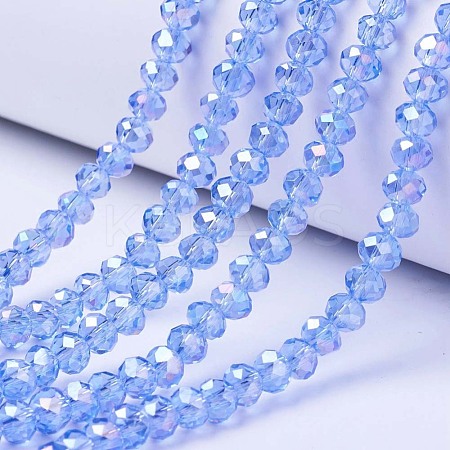Electroplate Glass Beads Strands EGLA-A034-T10mm-B09-1