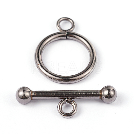 Non-Tarnish 304 Stainless Steel Ring Toggle Clasps LS-X-STAS-L176-13P-1