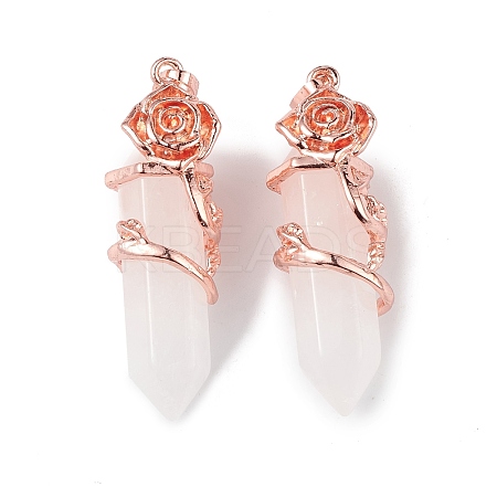 Natural Quartz Crystal Pointed Pendants G-L524-13RG-03-1
