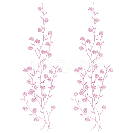 Polyester Flower Embroider Thread Iron on/Sew On Patches PATC-WH20017-19J-1